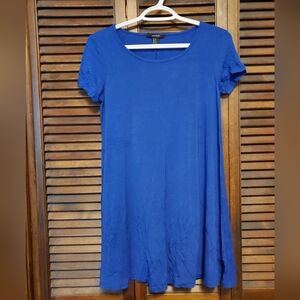 Forever 21 T Shirt Dress Skater Medium Blue Short Sleeve